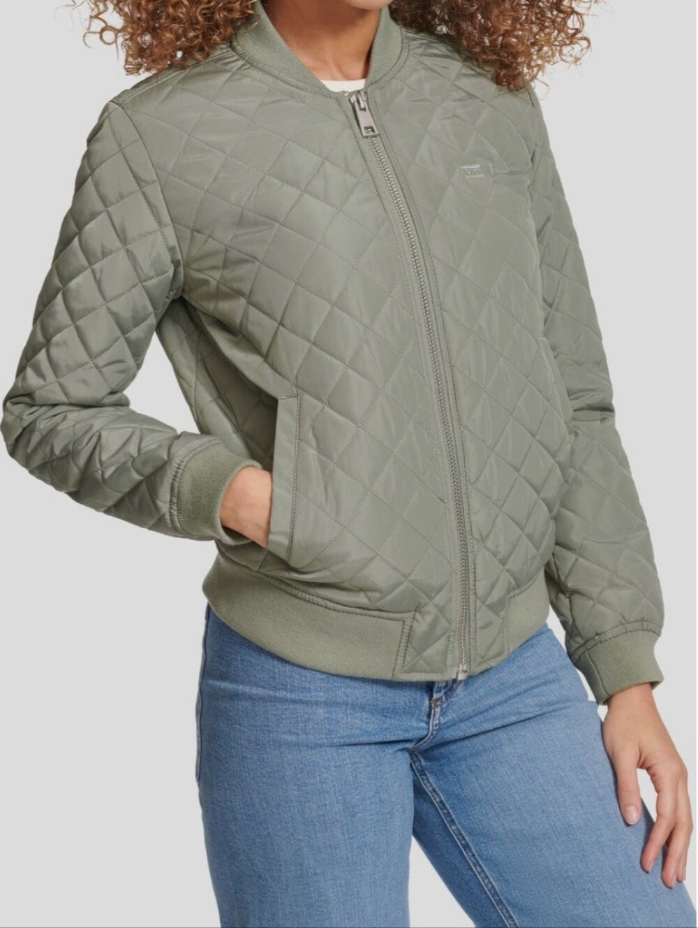 Levi's Quilted Bomber Jacket - Sea Green, XL Women